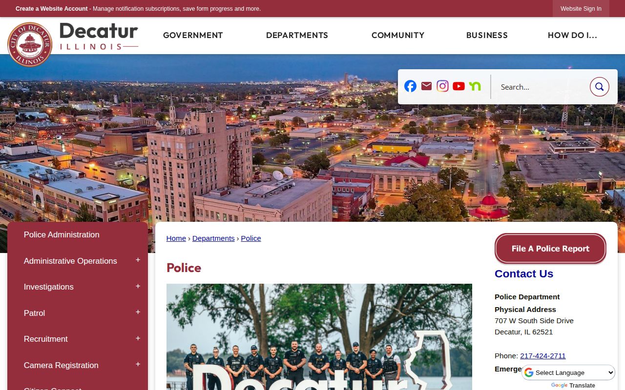 Decatur Police Department, Macon County arrest-record and booking-photo records route