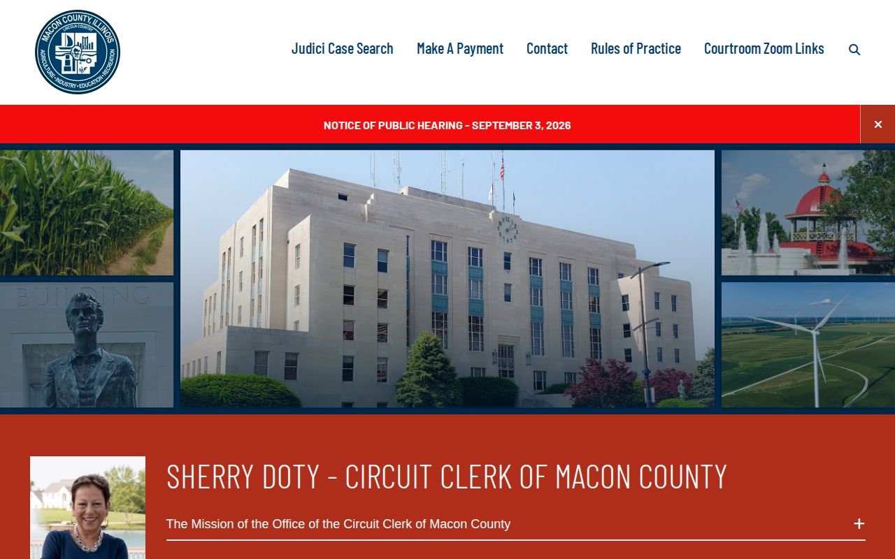 Macon County Circuit Clerk records route related to wanted and court information